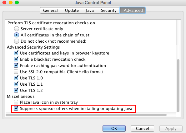 enable java for mac